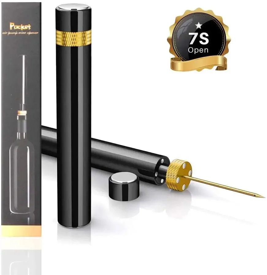 Factory Hot Sale 2024 Smart Pocket Custom Stainless Steel Wine Opener Corkscrew Pump Air Pressure for Barware