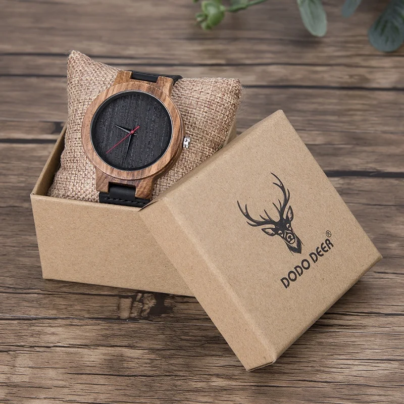 DODO DEER Watches Case Mens Crazy Watch Men Wristwatch Promotional Wooden OEM Wood with 2035 Japan Movement Soft Leather 2019
