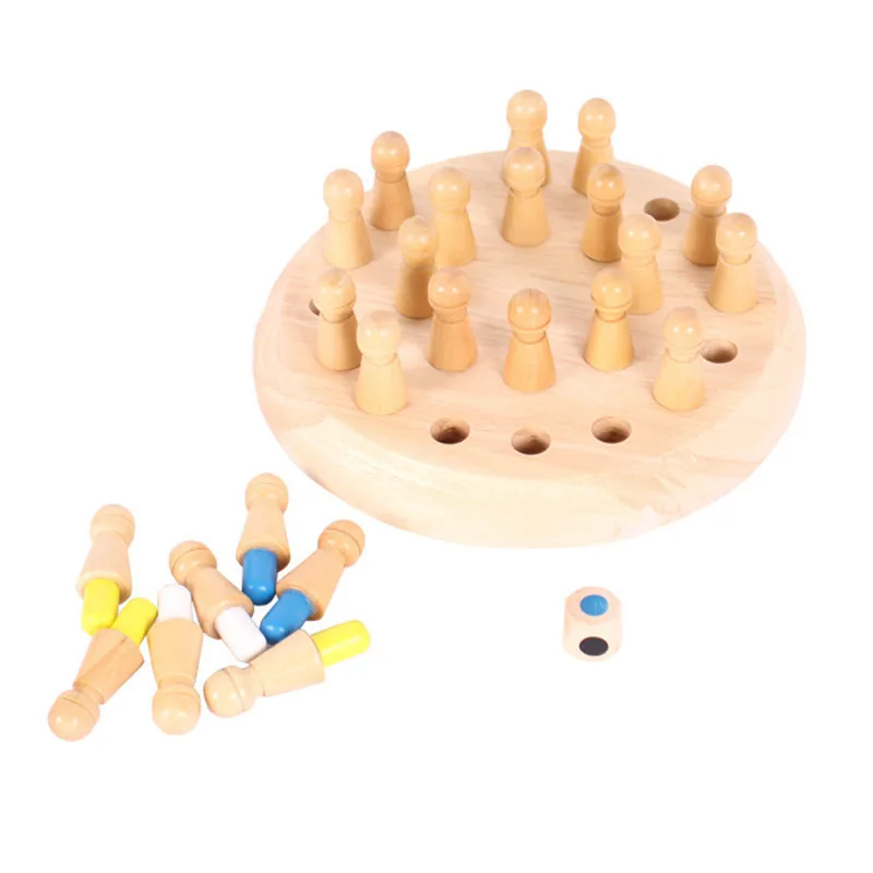 Kids Wooden Memory Match Stick Chess Game Fun Block Board Game Educational Color Cognitive Ability Toy For Children wooden chess