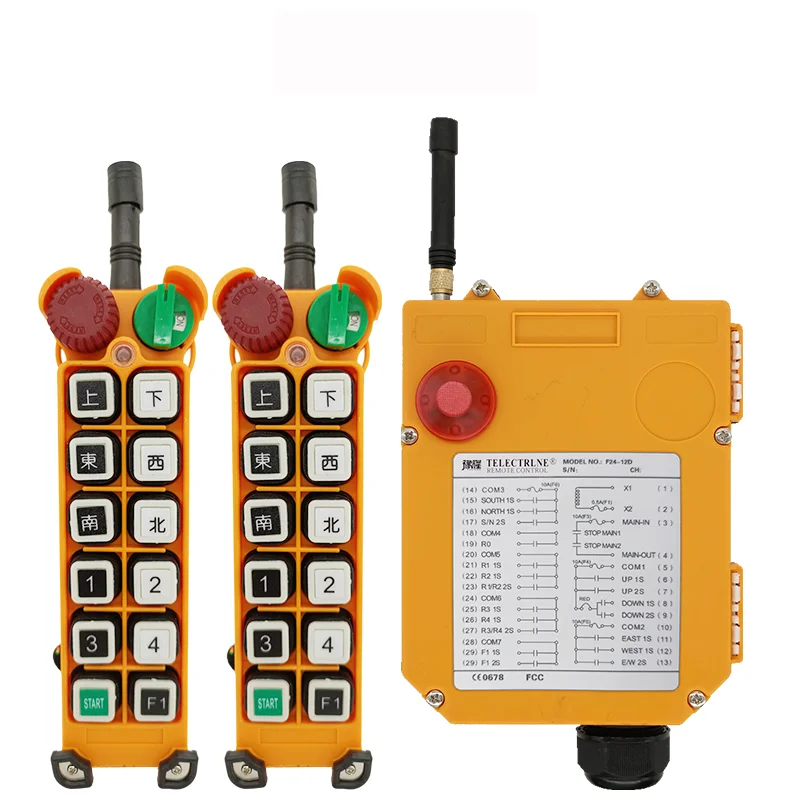 F24-12D  Buttons 200m Wireless Control Distance AC DC12-380V Wireless Waterproof Remote Control for Industrial Dock Tower Crane