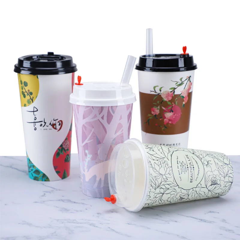 High Quality Kraft Paper Pink Double Wall Coffee  Cup disposable Hot Water Beverage  Paper Cup  for Party Cheap Price In Bulk