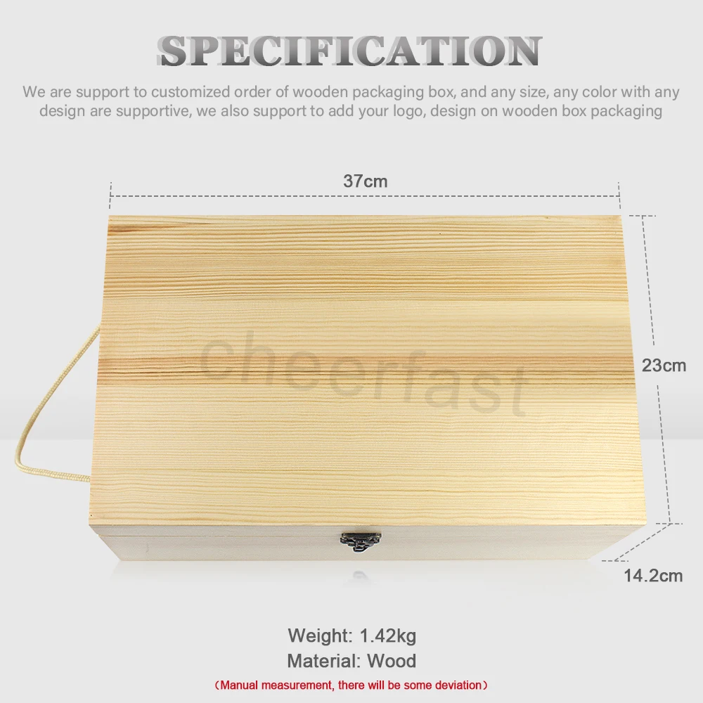 High-Grade Simple Shape Natural Color Wood Box Diy Lovers Natural Wood Boxes For Jewelry Unfinished Rectangle Wooden Box