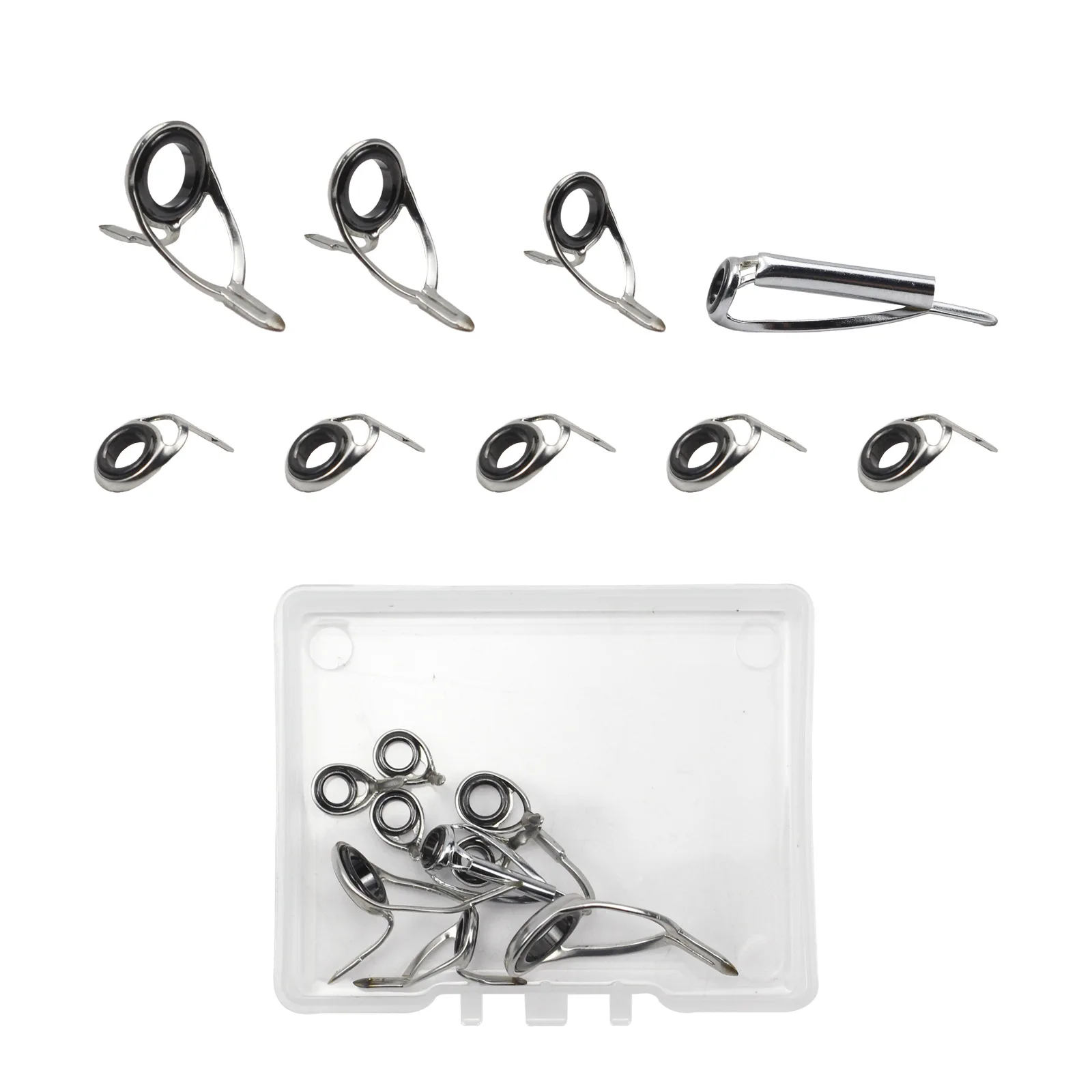 Hot Sell Fishing Rod Tip Guides Repair Kit DIY Stainless Steel Frames Ceramic Ring Spinning Casting Fishing Rod Lure Rod