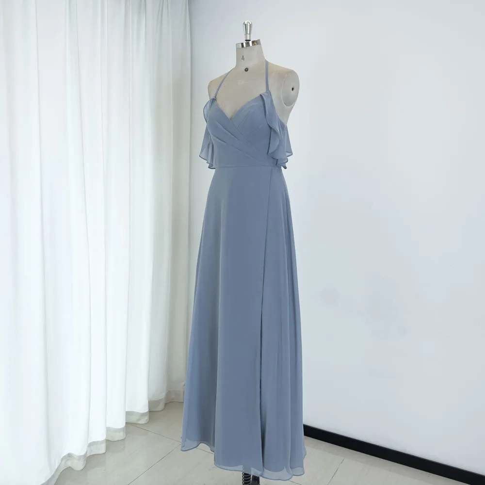 Вечернее свадебное платье с разрезом