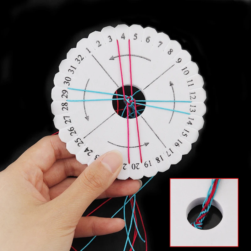 
LUYAO Bracelet Knitting Kumihimo Disc Disk Tray Braided Rope Knot Round Square Handmade Knitting Tool Board 