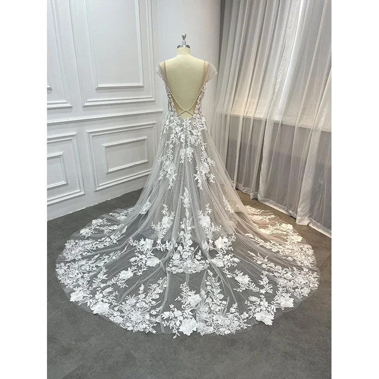 Luxury Plus Size Vestido De Novia Vintage Champagne Color Wedding Dresses Modest African Wedding Dress Bridal Gown