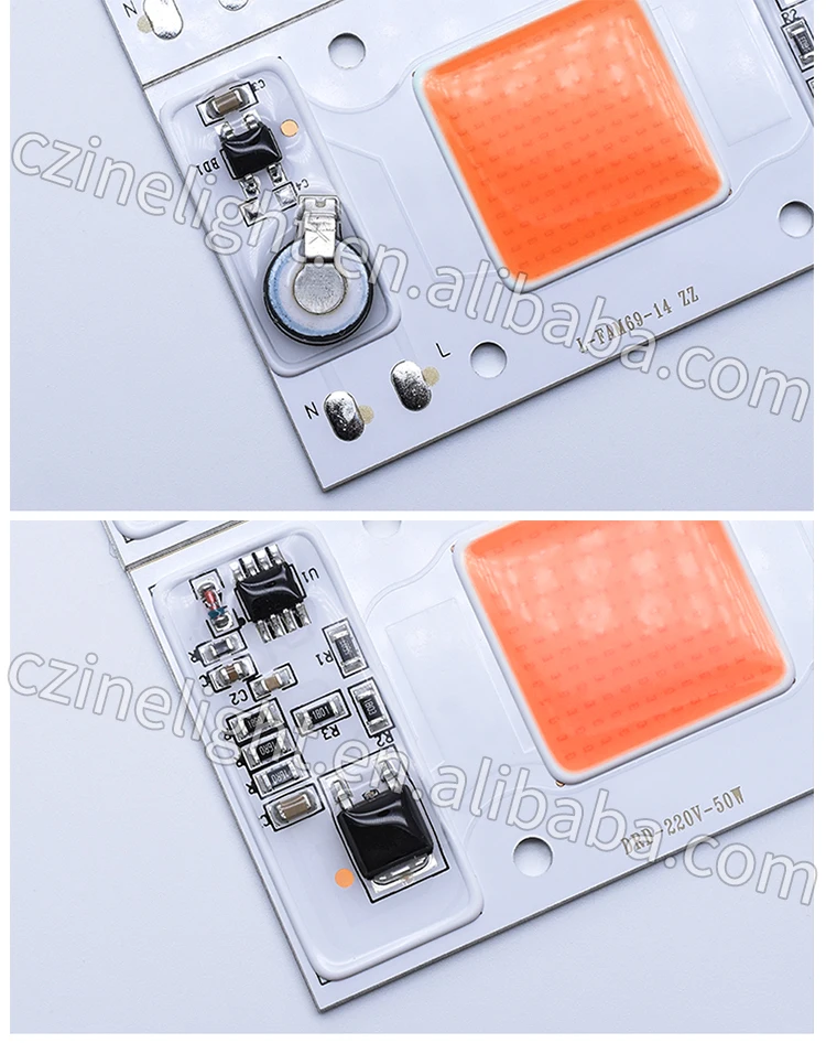 Czinelight 220V привод-Бесплатная 7845Cob поверхностный источник света высокого напряжения 110V полный спектр 50 Вт заливающий свет лампа для роста