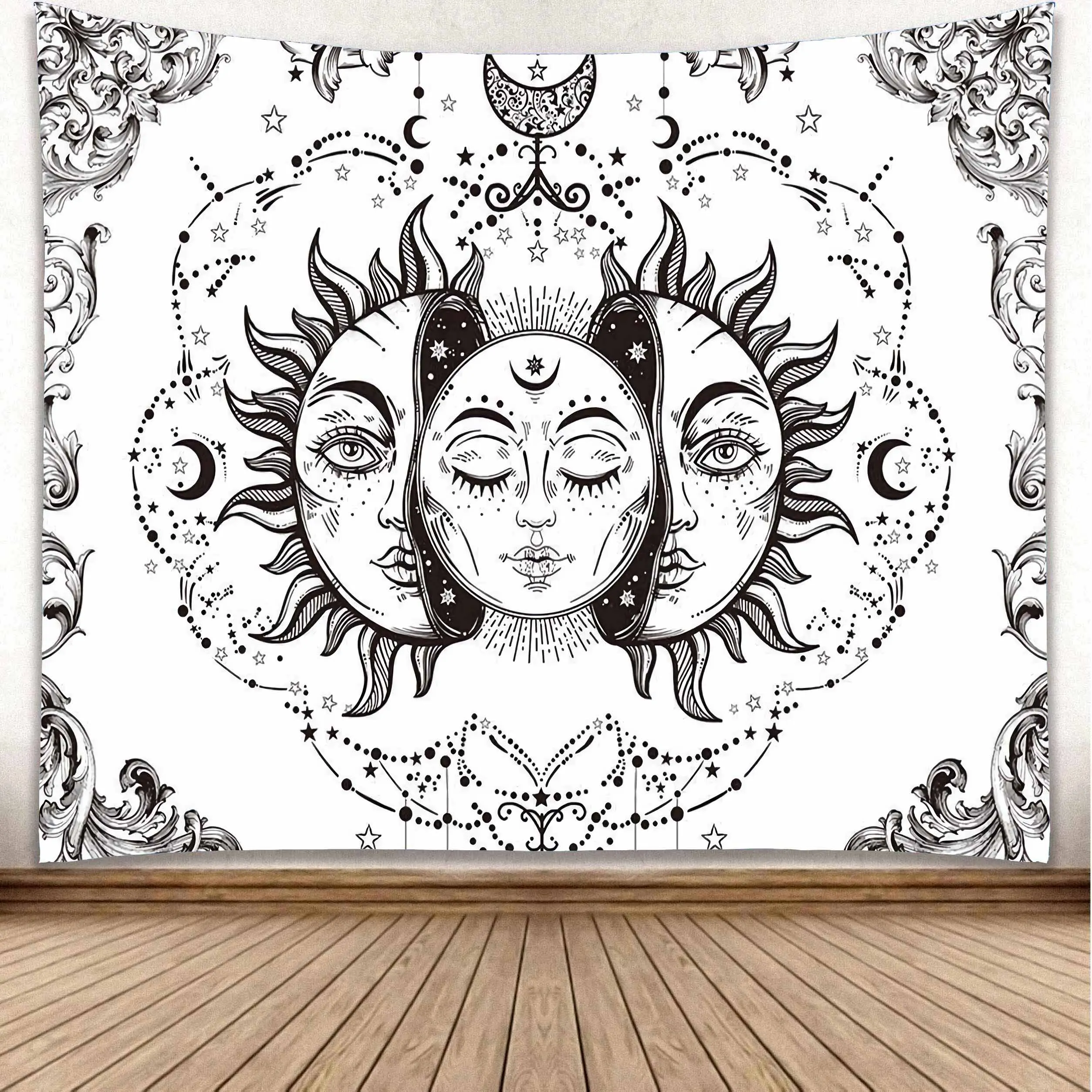 
Sublimation Print Starry Night Space Bohemian Mandala Forest Mountain Psychedelic Trippy Hippy Witchcraft Tarot Tapestry 60