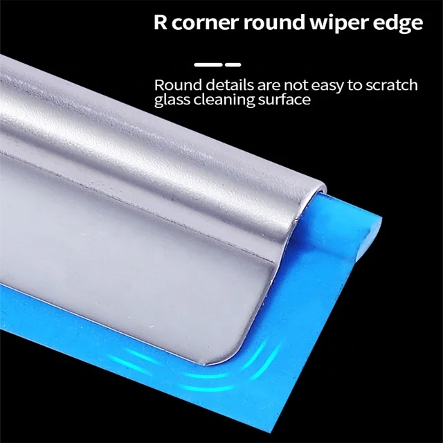 Telescopic rod glass cleaner rubber squeegees wiper 2 In 1 household hotel cleaning stainless steel window shower floor squeegee