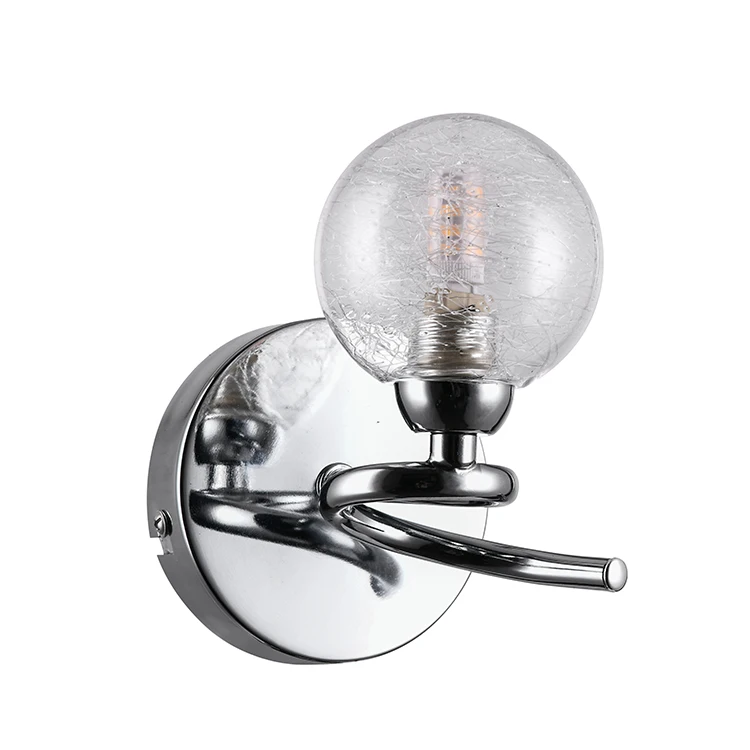 Modern simple 1head snow skein glass shade G9 wall lamp