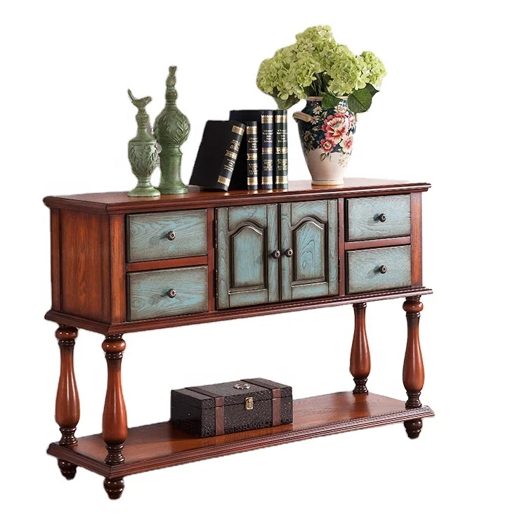 
Side entrance hallway solid wood wooden antique TV Console Table cabinets 