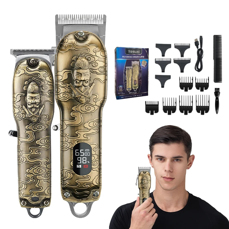 New best  professional salon Barber trimmer Stainless steel Blade hair Clippers Vintage Cordless Hair Cut Machine