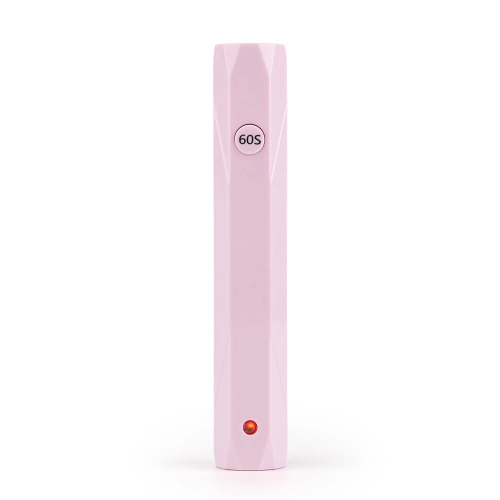 NEW Pink 2 in 1 Flash Curing Rechargeable Mini UV Led Touch Nail Lamp Gel Extension Light