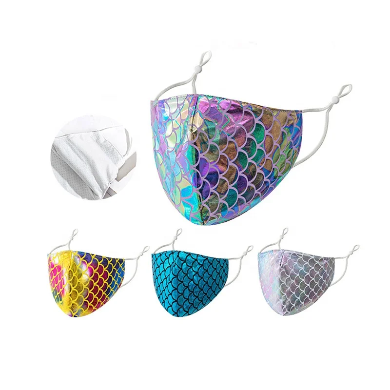 wholesale fashion Sequin custom design face maskes Multi-color Sparkly Sequins Face Cover Nightclub Masquerade Maskes