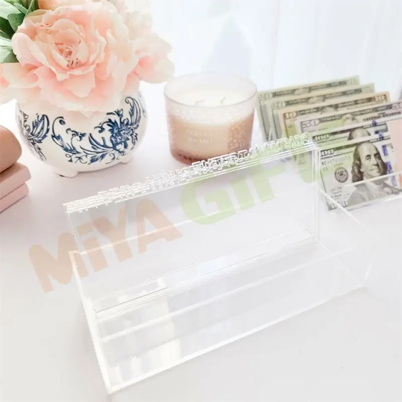 custom acrylic crystal cash tray cash holder organizer cash stuffing saving budget  money organizer planning board with divider
