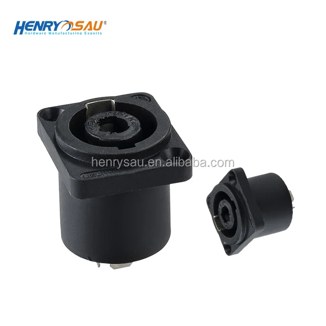 Большой квадратный гнездовой разъем, коннектор колонки, разъем XLR, 4-контактный разъем для динамика с гайкой, блокировочная пластина