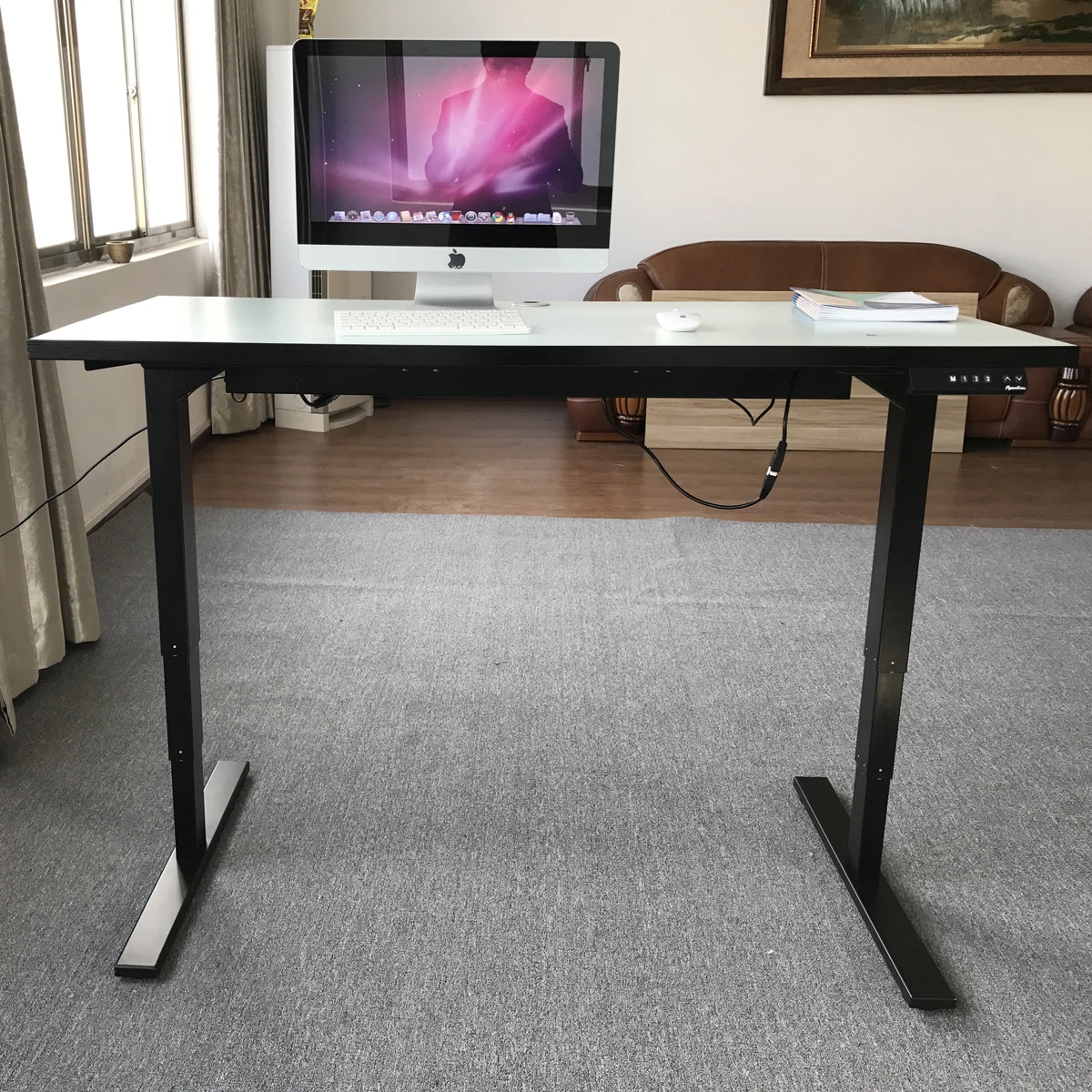 Dual motor  Electric Hight Adjustable Desk With new designsit stand desk modern white office desk