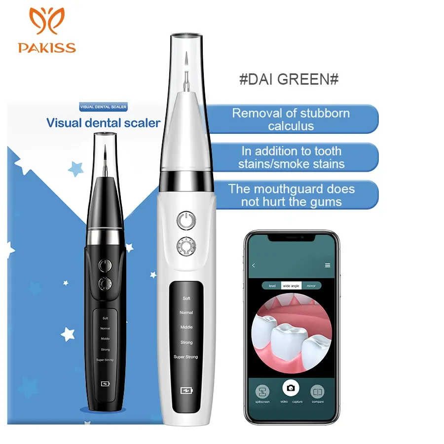 Visual Dental Plaque Calculus Remover Ultrasonic Tooth Cleaner Teeth Scaler with Camera