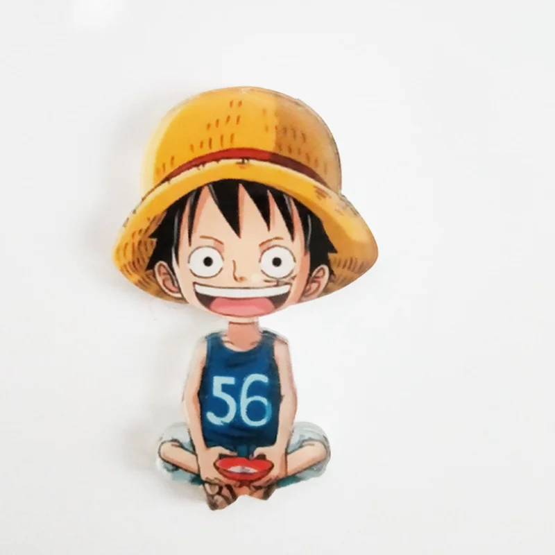 Japanese Animation Metal Enamel Badge Pirate King Badges Luffy Joba Double Layer Acrylic Animation Brooch Pin