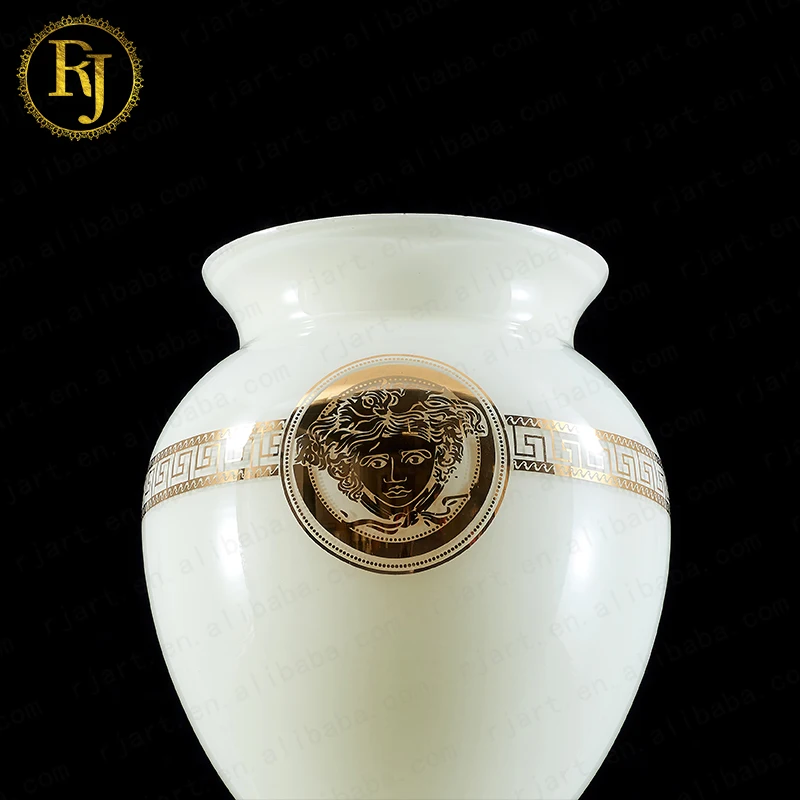Модернизированная Европейская керамическая ваза Kazak, стеклянная ваза с золотым узором, керамическая ваза Posuda Chinni