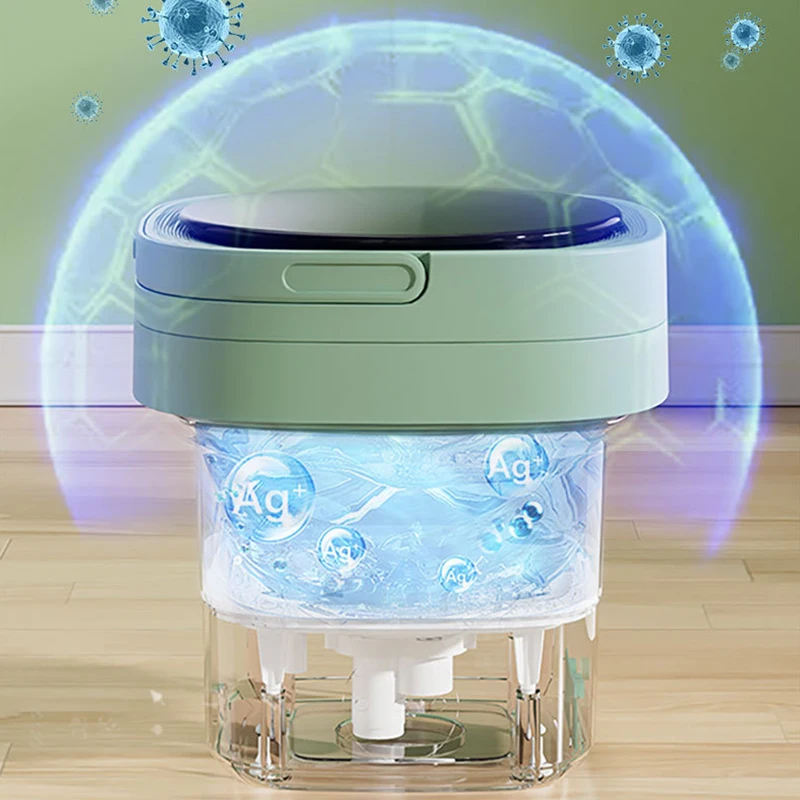 Factory outlet 8L Low Noise Folding Portable Washing Machine with Ag+ and 36W Powerful Laundry Power