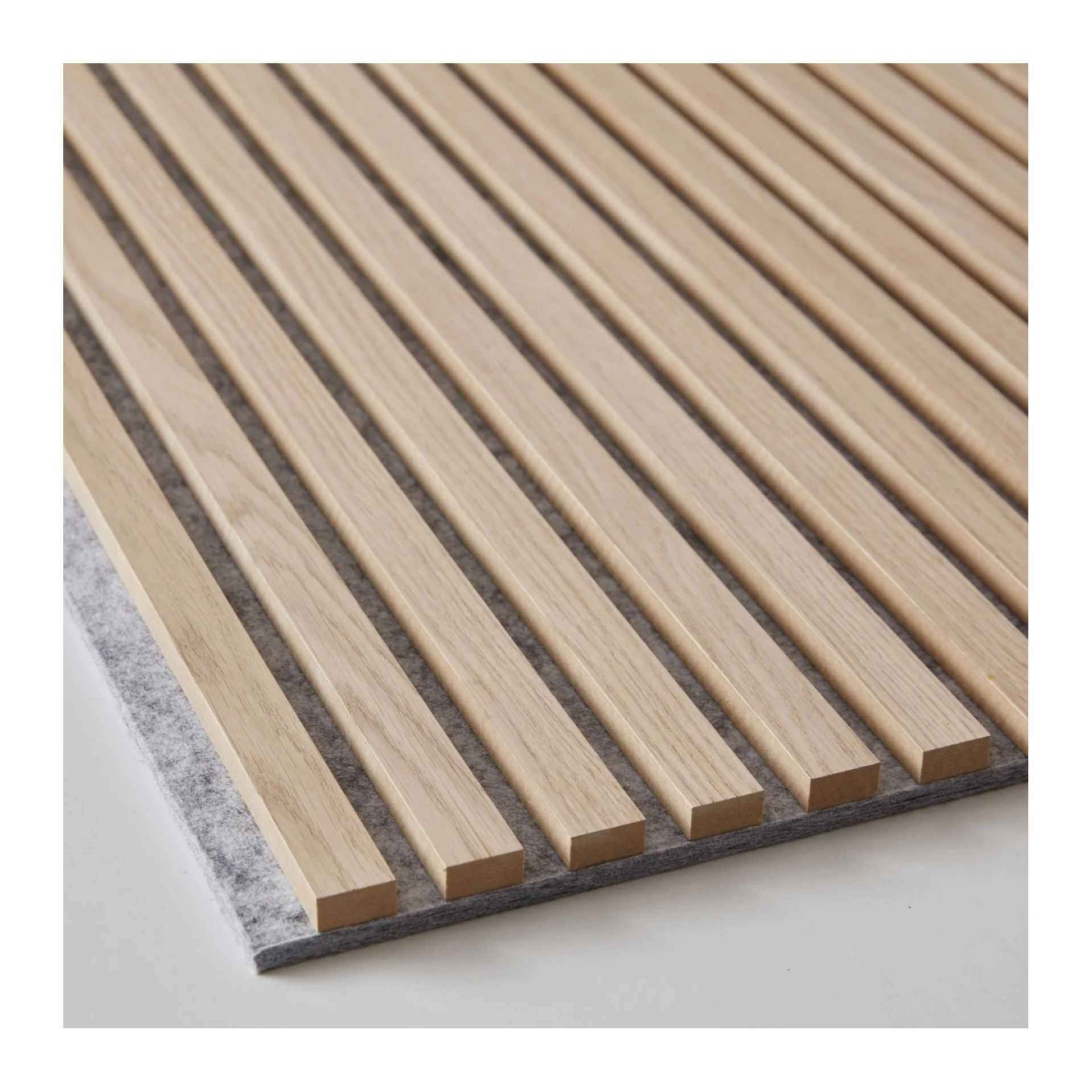 Contemporary design oiled oak fluted wood slat lowes soundproofing acoustic wall panels