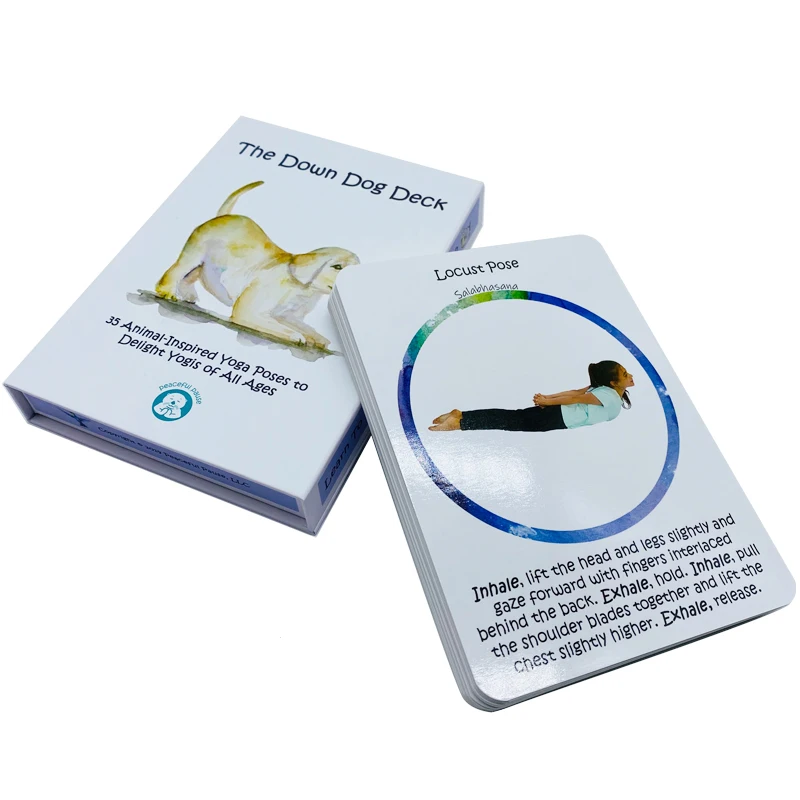 Custom Printing Paper Yoga Educational Yoga Motion Flash Cards Sports Exercise Yoga Coaching Cards Game