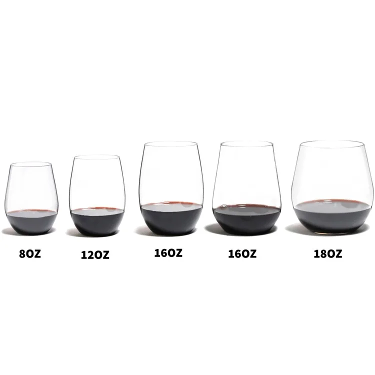 Dishwasher Safe 100% Tritan Drinking Glass Polycarbonate Wine Glass Plastic Stemless Red Wine Glasses