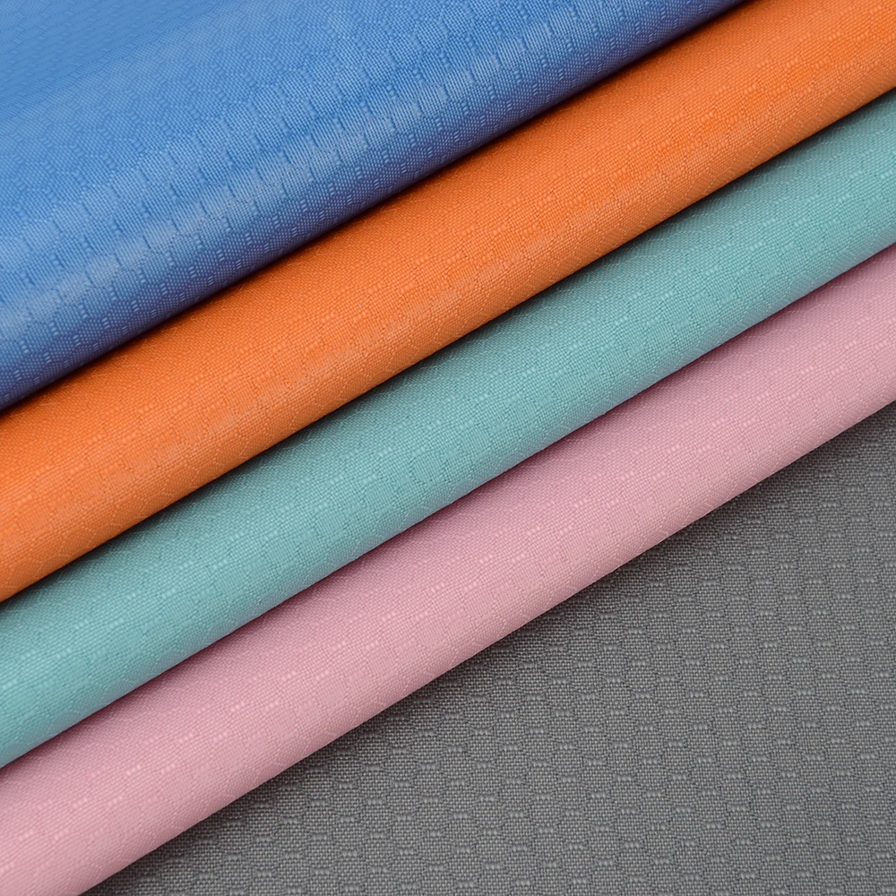 100% Polyester Bag Material 420D DTY Oxford Hexagonal Diamond Jacquard Fabric for Trolley Case