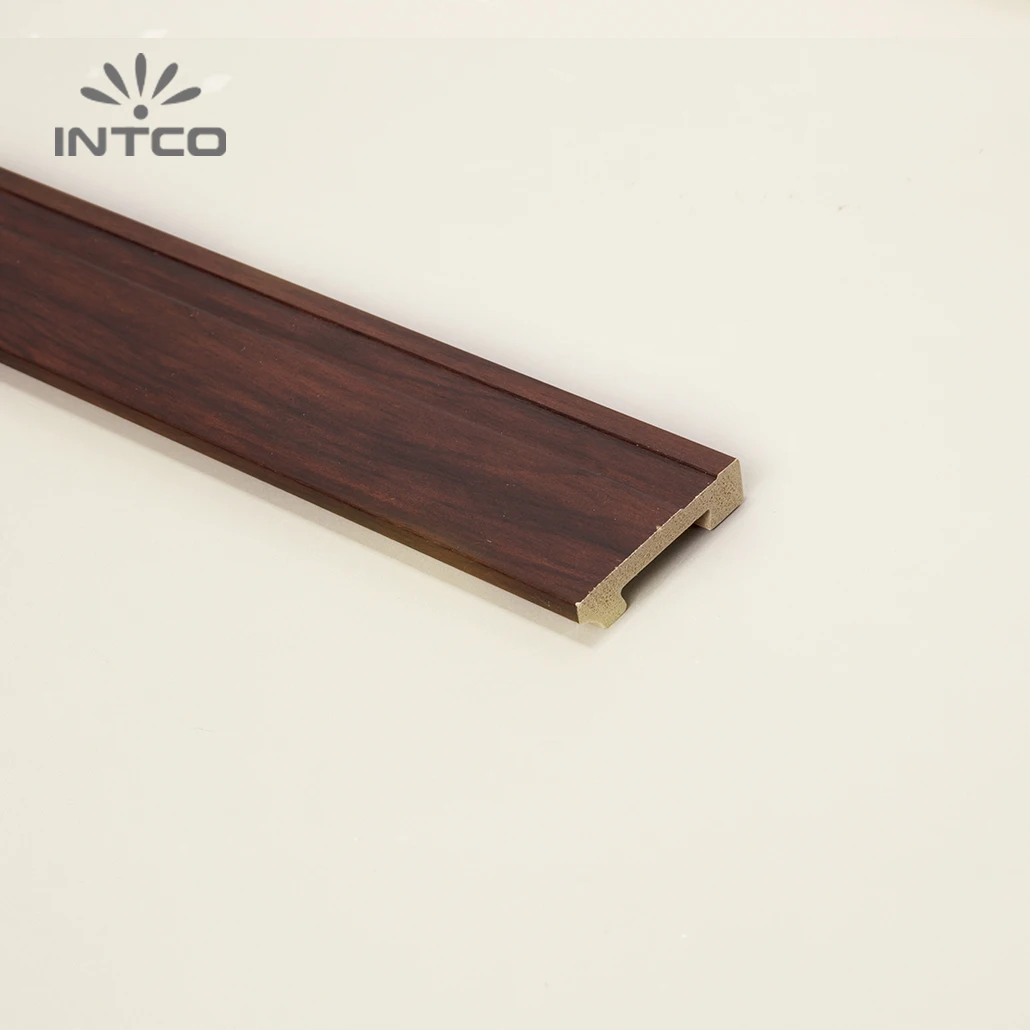 INTCO Hot Selling Quick Install Waterproof Plastic Wood-color Skirting Moulding Flooring Baseboard