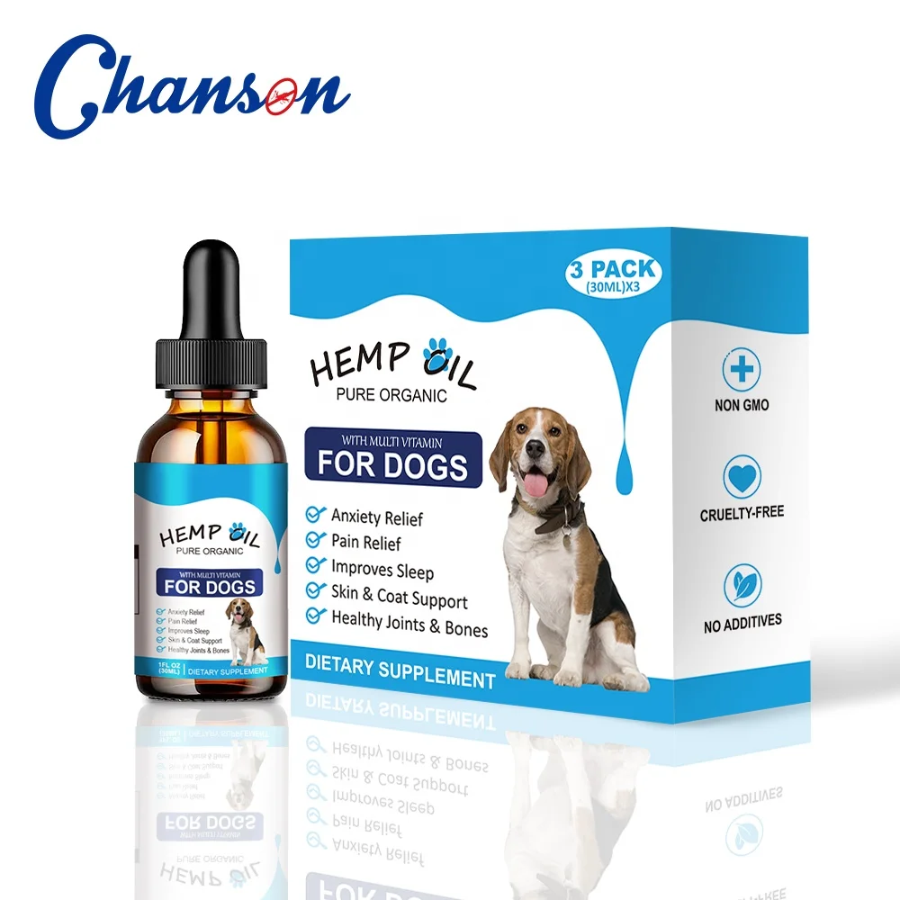 OEM ODM Free Sample Private Label Pet Dogs Cats Hemp Oil For Helps Relieve Anxiety Stress Relax Sleep Mood