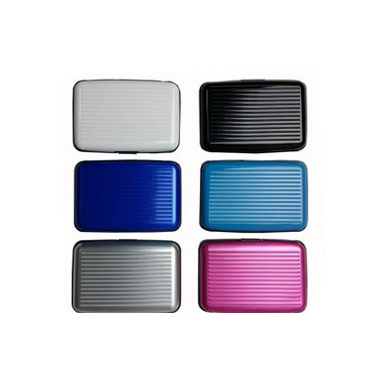 Wholesale Anti theft RFID blocking aluma card holder case Aluminum printed card protector wallet