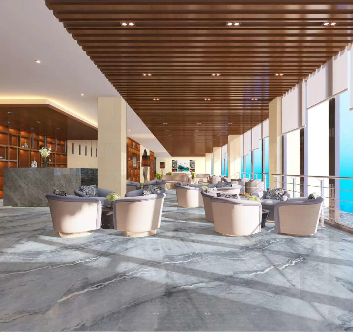 Column Marble Block Floors Porcelain Big Size Wall Design