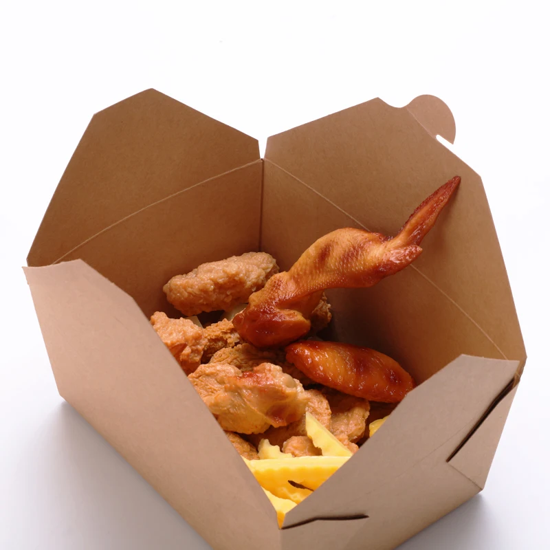 disposable food containers take out fast food paper  box Custom made standard paper  boxes with waterproof and oilproof paper