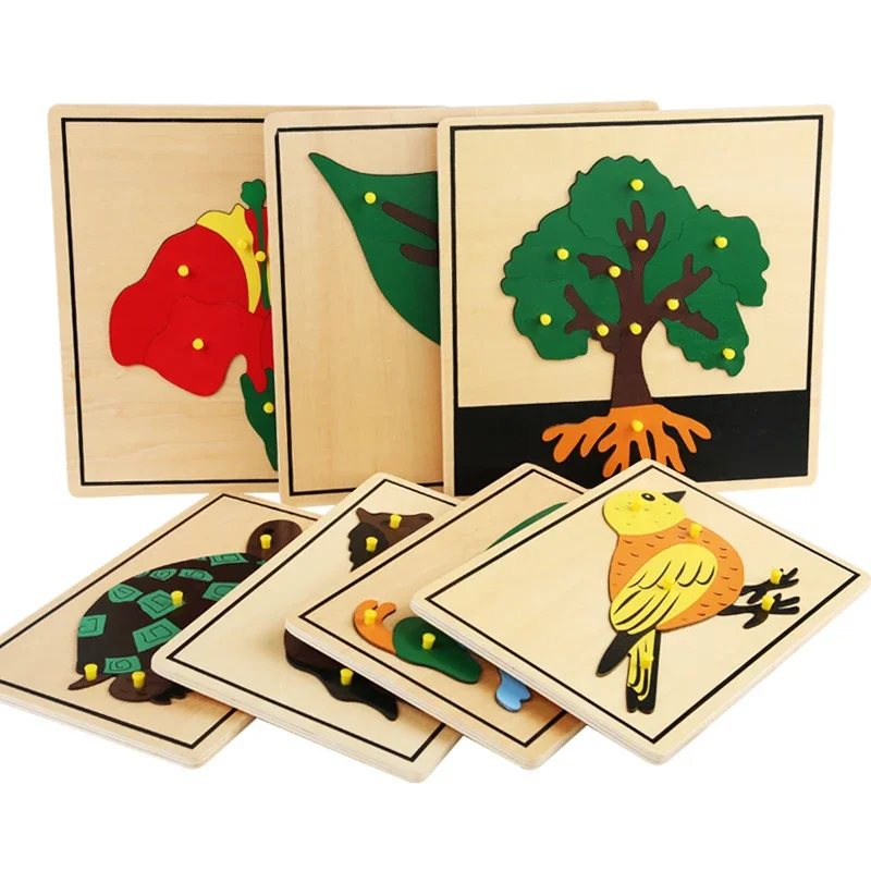 Wholesale Baby Enlightenment Cognitive Children Flat Puzzle Wooden Puzzle Board Toys For Kids