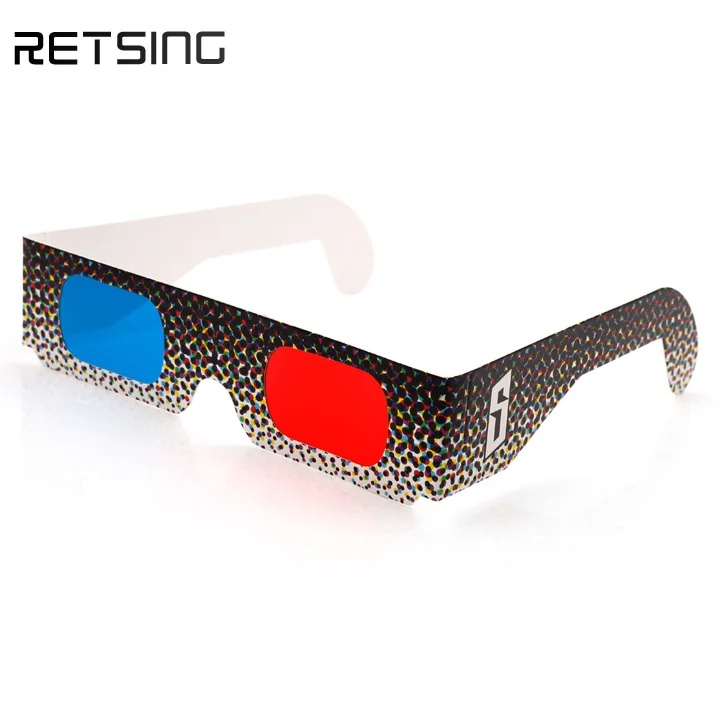 
Wholesale custom logo paper 3d glasses red blue movie glasses 