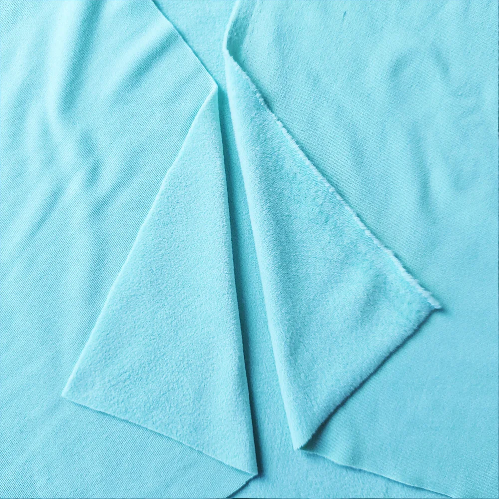 High quality knitted 95% Polyester 5% Spandex comfortable green single side ammonia over