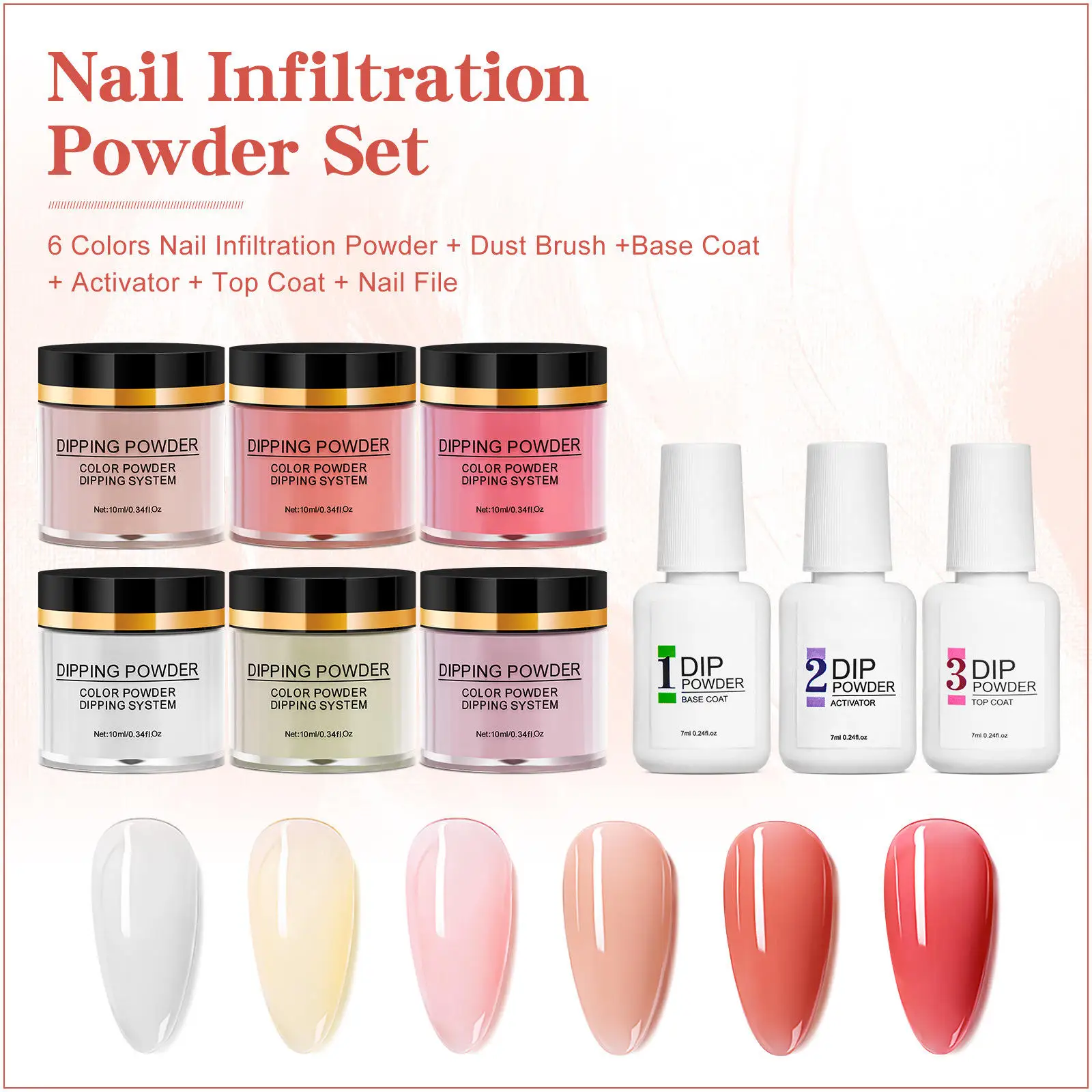 Custom Private Label 3 in 1 Acrylic Powder set Wholesale Private LOGO Nail Dipping Nail Acrylic Powder Essential Kit