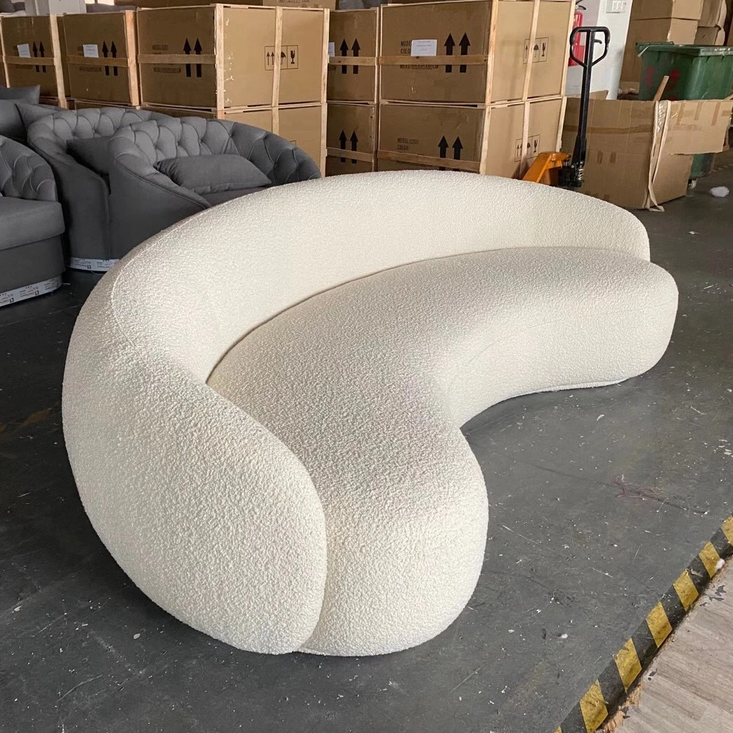 Wholesale price cheap salon living room furniture sets new design U shape soft fabric sofa set furniture