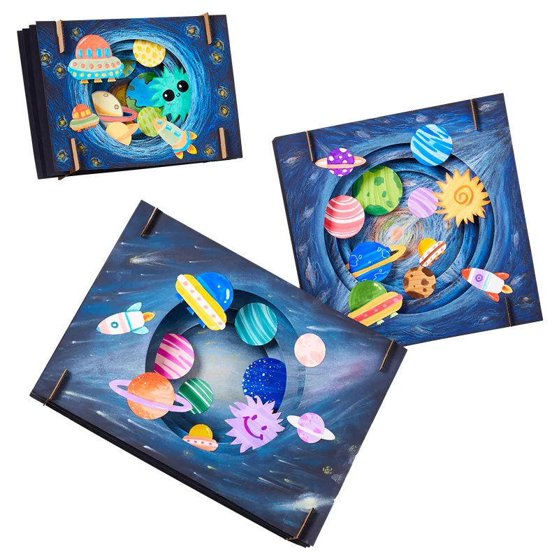 DIY Wholesale Painting Crafts Toys Children Creative Art Preschool Handmade Stereoscopic Educational Learning Drawing Toy