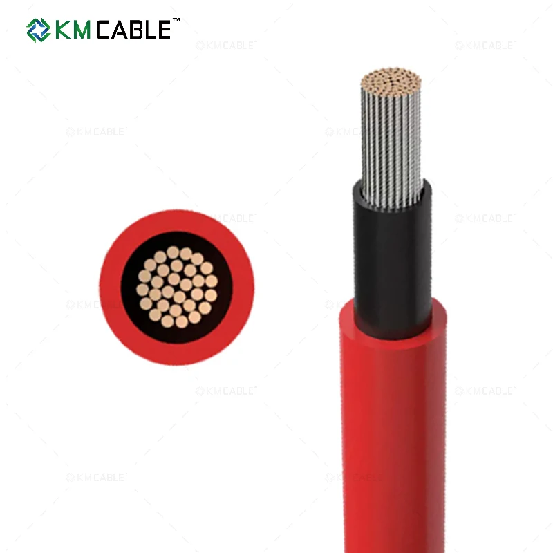 Black Red sheath 200m 500m Tinned annealed copper solar electrical wire,1500V high voltage 6mm dc pv1f pv solar wire cable