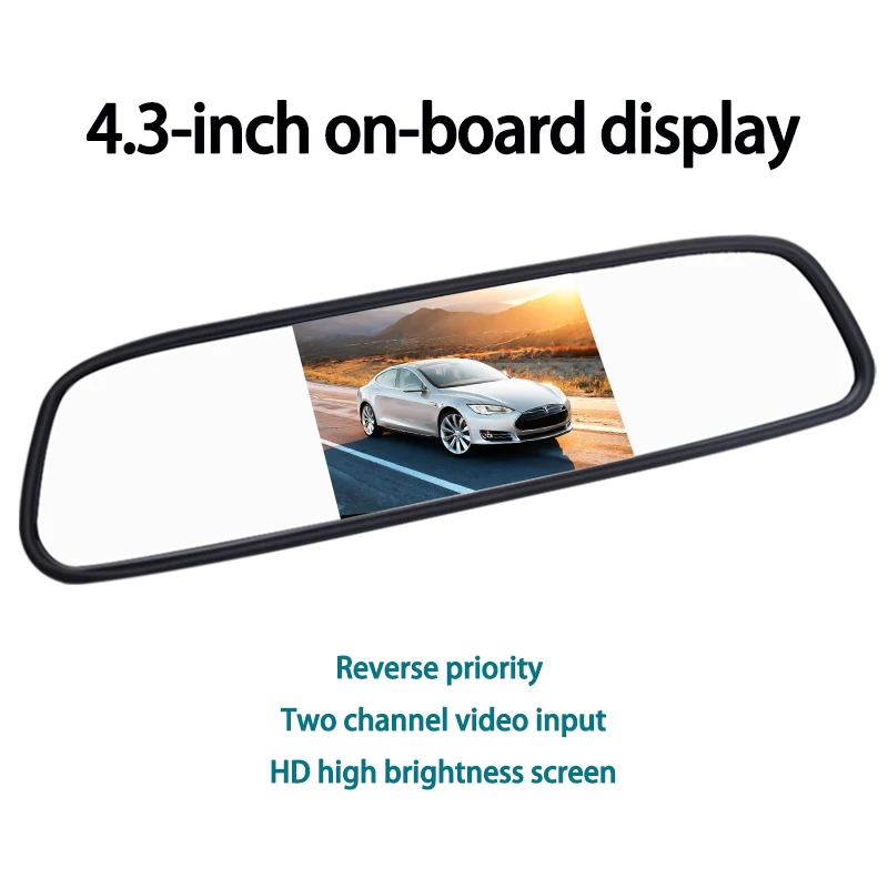Backup Camera 4.3 Inch Rearview Mirror Monitor with Universal Black Plastic 4k Screen Smart Tv Car Headrest Android Monitor RCA
