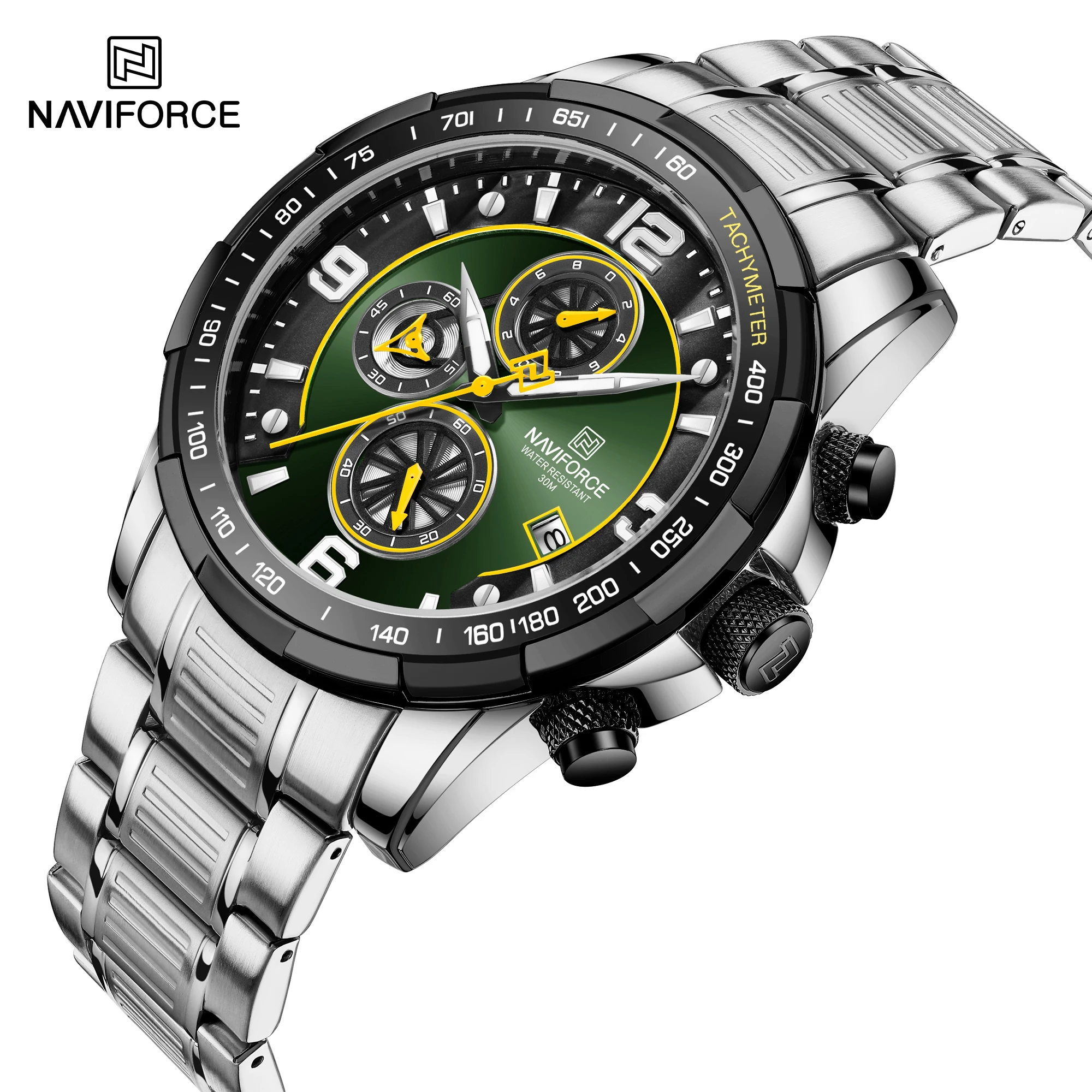 NAVIFORCE 8020S SGN оригинальные Брендовые мужские часы с зеленым циферблатом простые деловые кварцевые наручные прямые продажи завода