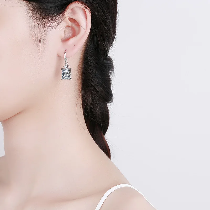 Most popular jewelry for 2023 Square Diamond earring hook luxury earring gifts for women