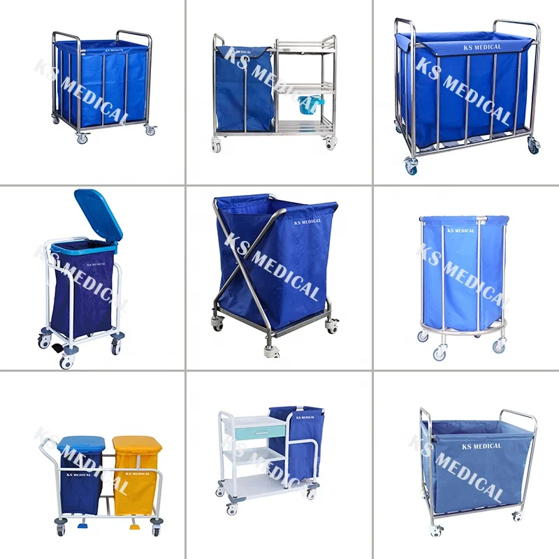 KSMED Hospital hotel laundry trolleys x type cleaning hospital surgical instrument trolley hospital dressing trolley