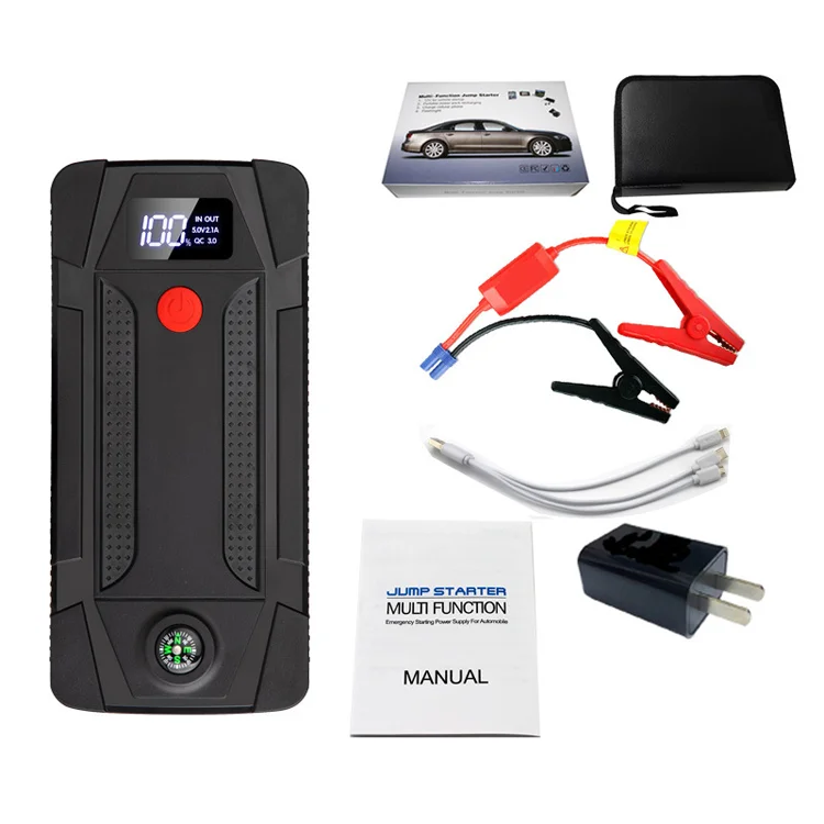 12 В многофункциональный автомобильный стартер портативный Power Bank со светодиодной подсветкой Type-c USB для бензиновых и дизельных автомобилей