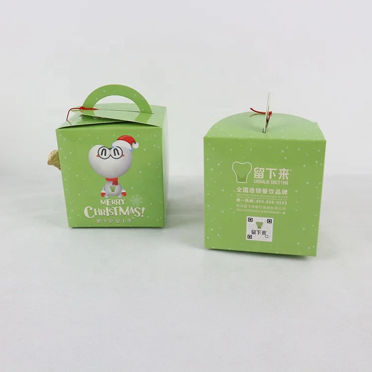Custom small size  paper box for apple fruit packaging box with handle