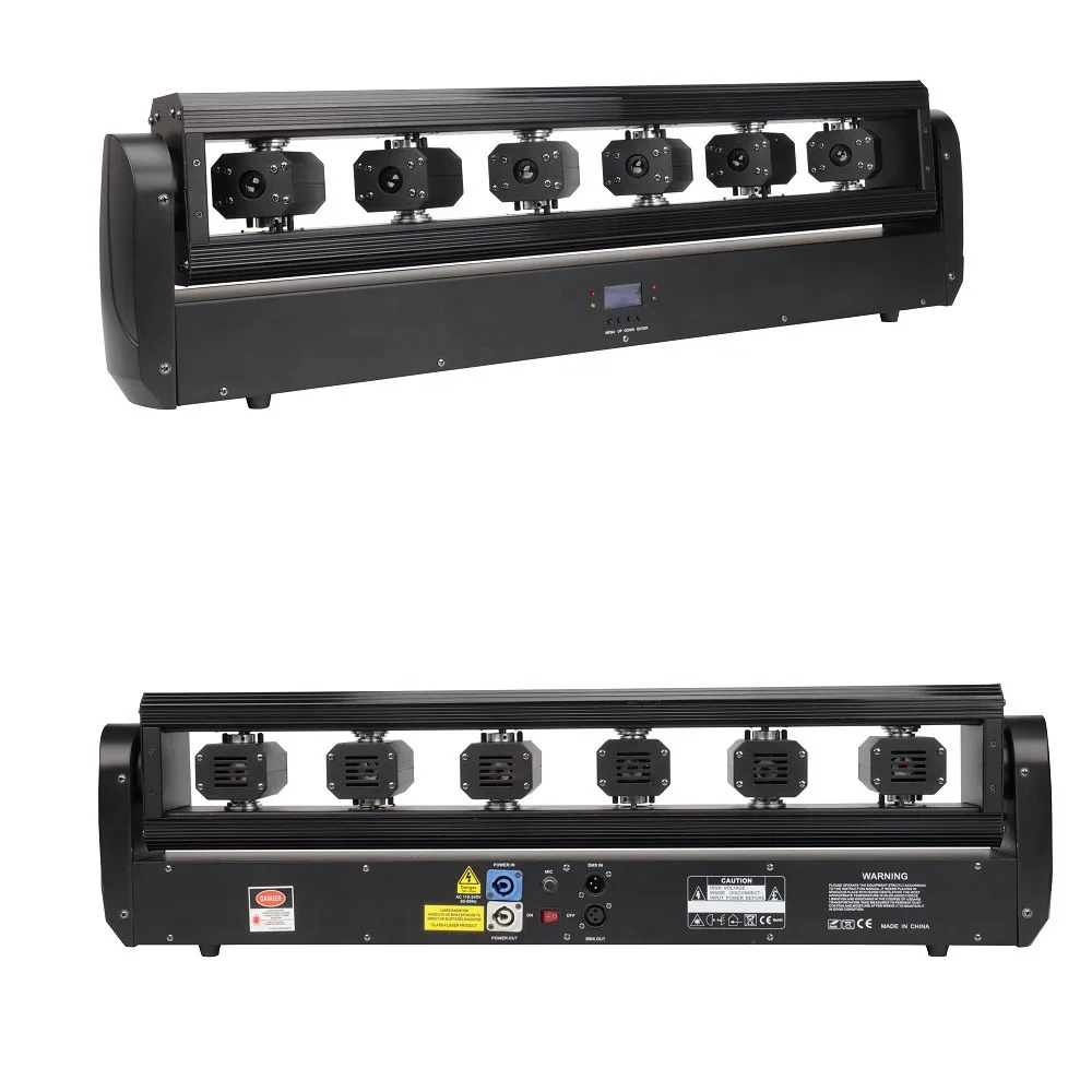 6 Eye Laser Light Moving head Linear Lighting Systems Red Green Blue Lasers Projector Stage Lights Show Dmx Dj Disco Party Bar