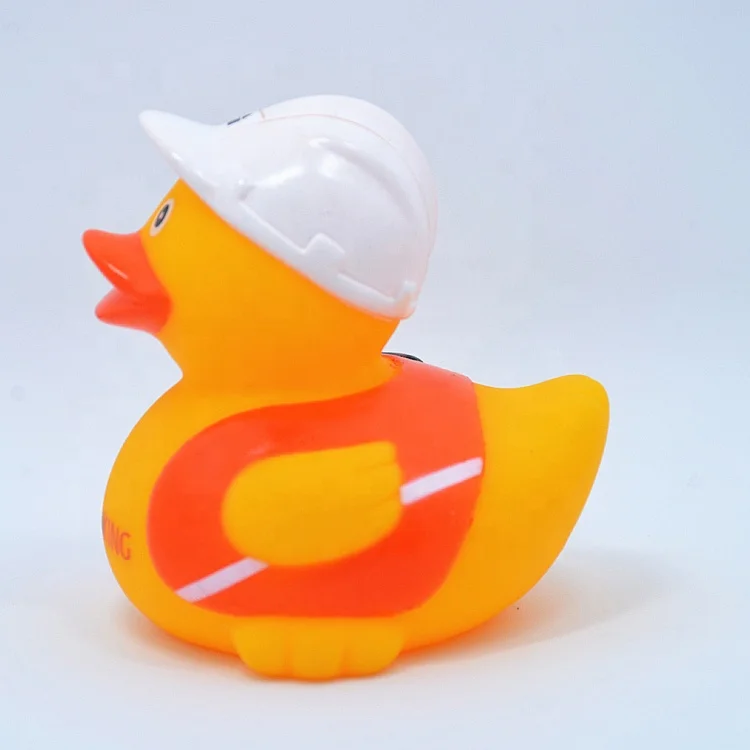 Wholesale Promotional Custom Soft PVC Bath Duck Squeeze Floating Plastic Worker Rubber Duck