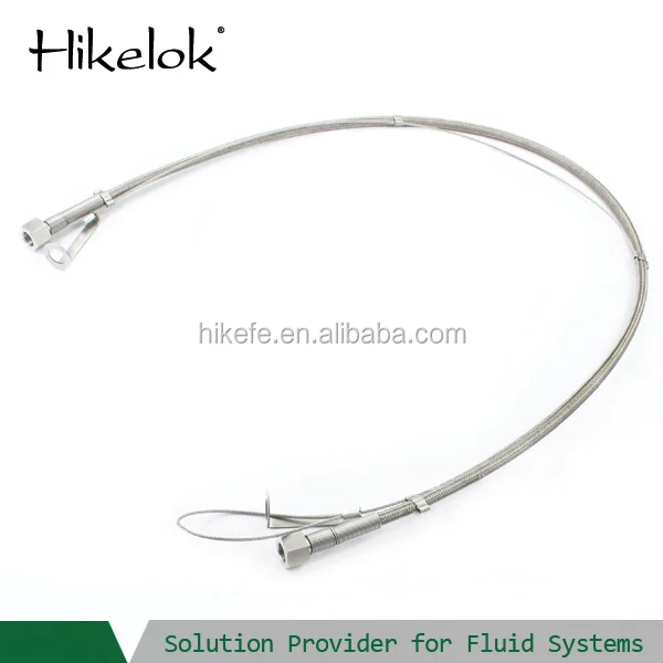 Hikelok high pressure 3000 psi stainless steel overbraid hose 1/4' 3/8' NPT BSP OD PTFE- lined PTFE core hose